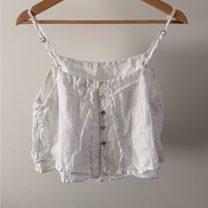 Bella Dahl White Button Front Cami Size S Made in USA